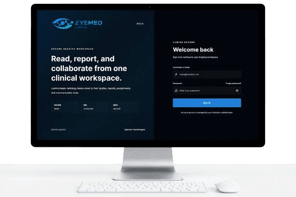 Zyemed Lumina secure clinical imaging workspace